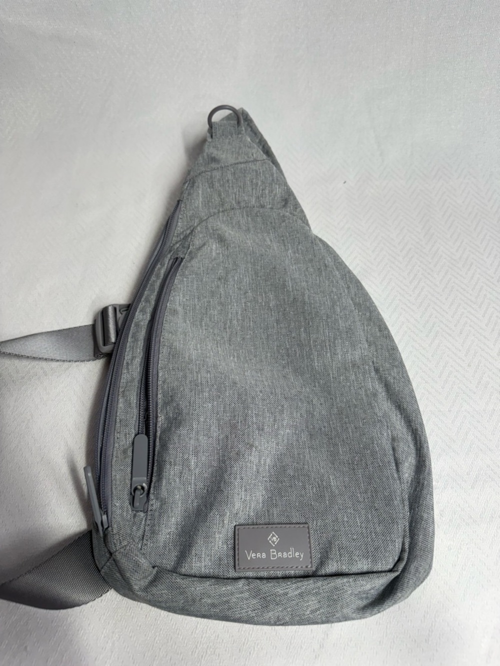 Vera Bradley Gray Sling Crossbody Bag. Floral lining